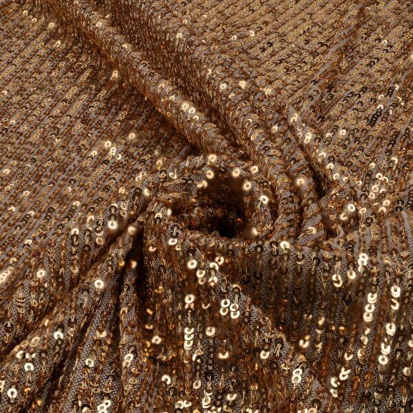 Tessuto Paillettes su Tulle Elastico - al Metro - Oro