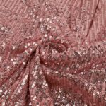 Tessuto Paillettes su Tulle Elastico - al Metro - Rosa Antico