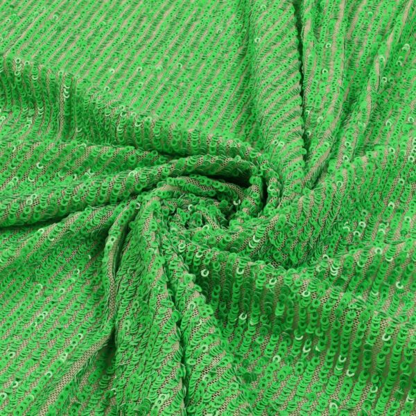 Tessuto Paillettes su Tulle Elastico - al Metro - Verde Fluo