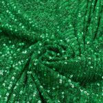 Tessuto Paillettes su Tulle Elastico - al Metro - Verde Smeraldo