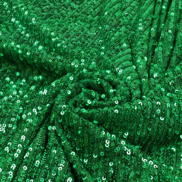 Tessuto Paillettes su Tulle Elastico - al Metro - Verde Smeraldo