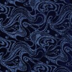 Velluto Bielastico Glitter Monocolore Onda - al Metro - Blu Navy Glitter Blu