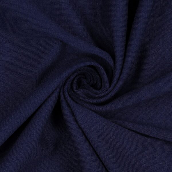 Tessuto Maglina Bielastica di Cotone Garzata - al Metro - Blu Tampone