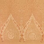 Tulle Elastico Fantasia Pavone - al Metro - Carne Glitter Oro