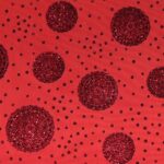 Tulle Elastico Fantasia Esfera Floccato Glitter - Disegno 2 - al Metro - Rosso Glitter Rosso