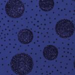 Tulle Elastico Fantasia Esfera Floccato Glitter - Disegno 2 - al Metro - Blu Cina Glitter Blu