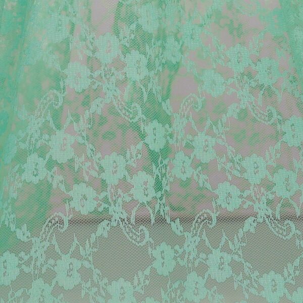 Tessuto Pizzo (Merletto) Comfort p.300 - al Metro - Verde Acqua