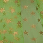 Tessuto Pizzo (Merletto) Fisso Stella Oro Unita - al Metro -Verde Fluo