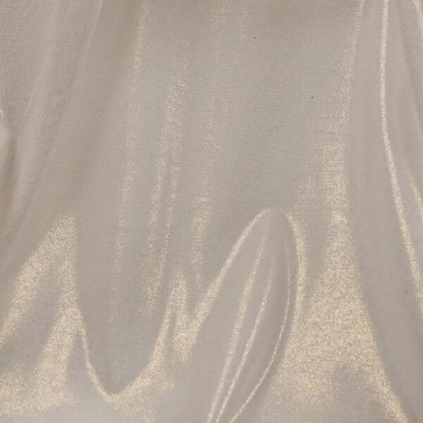 Tessuto Mesh (Tulle) Monoelastico Effetto Acqua - al Metro - Bianco Effeto Oro