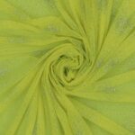 Tessuto Mesh (Tulle) Monoelastico Esplosione Glitter - al Metro - Giallo Fluo Glitter Argento