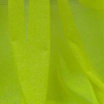 Tessuto Mesh (Tulle) Monoelastico Glitter Polvere di Stelle - al Metro - Giallo Fluo Glitter Argento