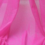 Tessuto Mesh (Tulle) Monoelastico Glitter Polvere di Stelle - al Metro - Fucsia Fluo Glitter Argento
