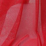 Tessuto Mesh (Tulle) Monoelastico Glitter Polvere di Stelle - al Metro - Rosso Glitter Argento
