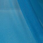 Tessuto Mesh (Tulle) Monoelastico Glitter Polvere di Stelle - al Metro - Turchese Glitter Argento