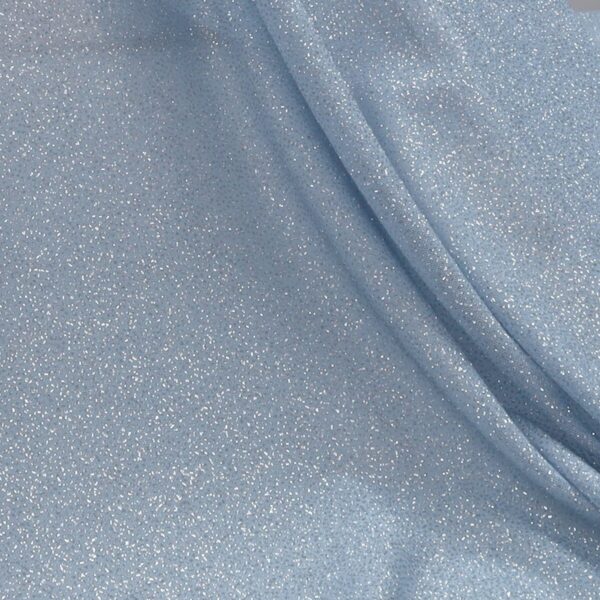 Tessuto Mesh (Tulle) Bielastico Glitter Polvere di Stelle - al Metro - Cielo Glitter Argento