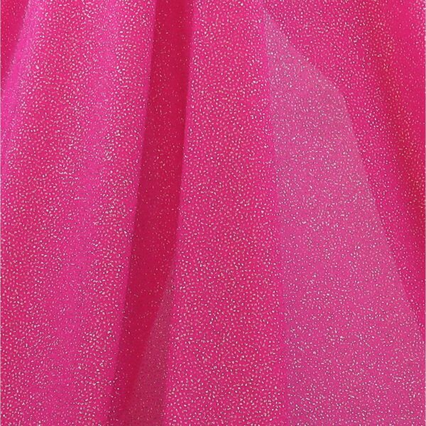 Tessuto Mesh (Tulle) Bielastico Glitter Polvere di Stelle - al Metro - Fucsia Fluo Glitter Argento