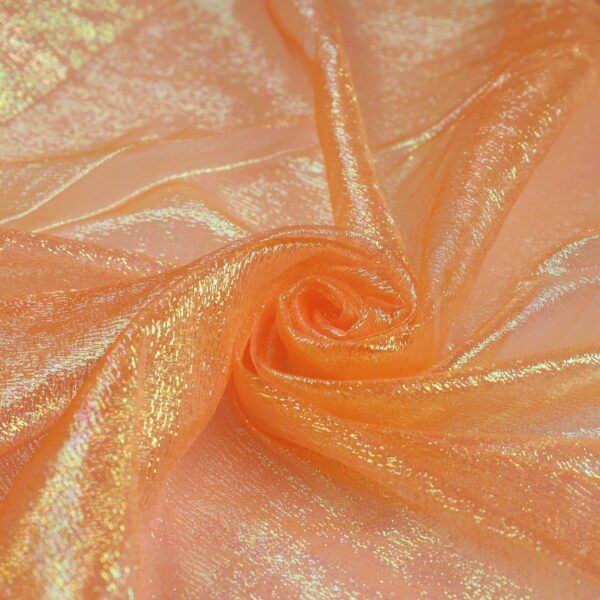 Tessuto Organza Creponne Winks - al Metro - Arancio Iridescente