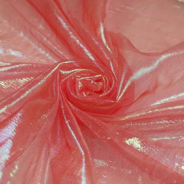 Tessuto Organza Creponne Winks - al Metro - Rosso Iridescente