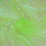 Tessuto Organza Creponne Winks - al Metro - Verde Fluo Iridescente
