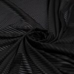 Tessuto Mesh (Tulle) Bielastico Riga "Vedo non Vedo" - Laize - al Metro - Nero