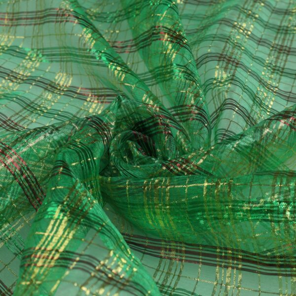 Organza Fantasia Natale - al Metro - Scozzese Verde