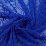 Tessuto Mesh (Tulle) Bielastico Floccato Glitter Argento "Graffio" - al Metro - Colore Blu Royal