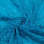 Tessuto Mesh (Tulle) Bielastico Floccato Glitter Argento "Maculato" - al Metro - Colore Turchese