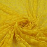 Tessuto Mesh (Tulle) Bielastico Floccato Glitter Argento "Maculato" - al Metro - Colore Giallo