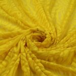 Tessuto Mesh (Tulle) Bielastico Floccato Glitter Argento "Zebrato" - al Metro - Colore Giallo