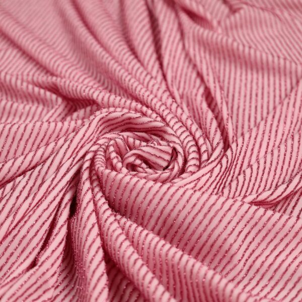 Tessuto Maglina Bielastica Lurex Zante - al Metro - Rosa Lurex Rosa