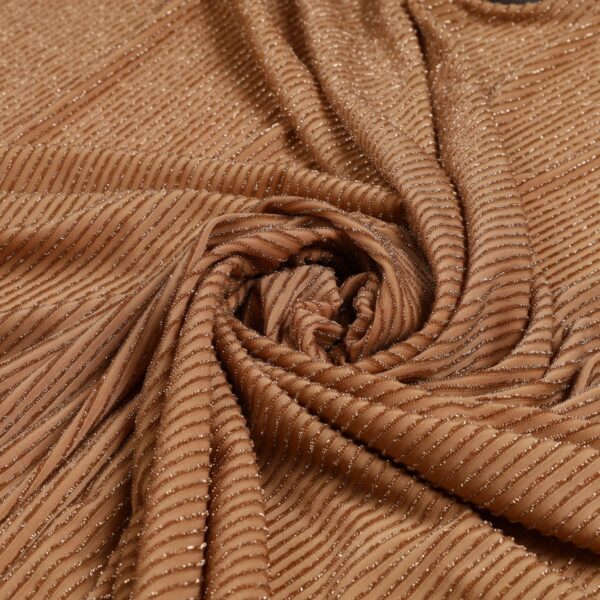 Tessuto Maglina Bielastica Lurex Zante - al Metro - Nocciola Lurex Oro