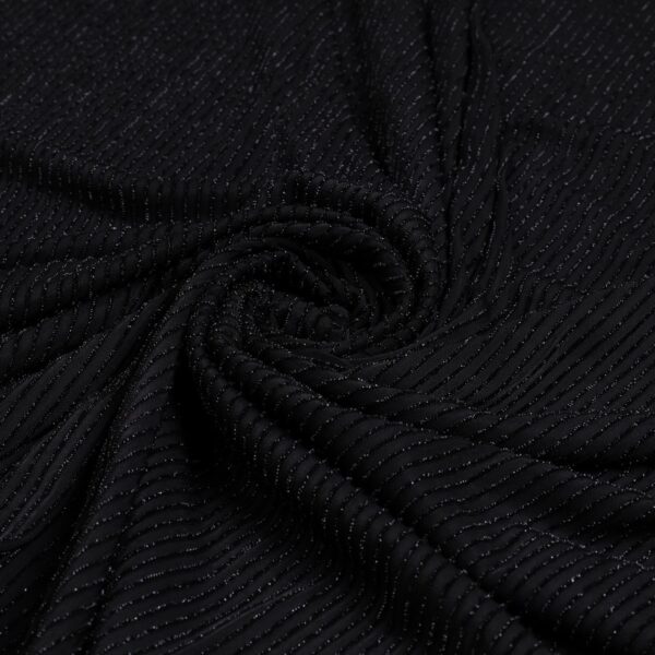 Tessuto Maglina Bielastica Lurex Zante - al Metro - Nero Lurex Nero