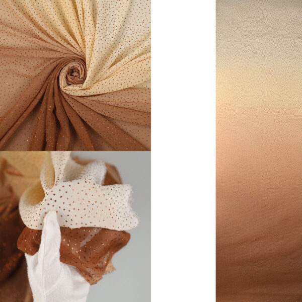 Chiffon Degrade Glitter - al Metro - Marrone Glitter Bronzo