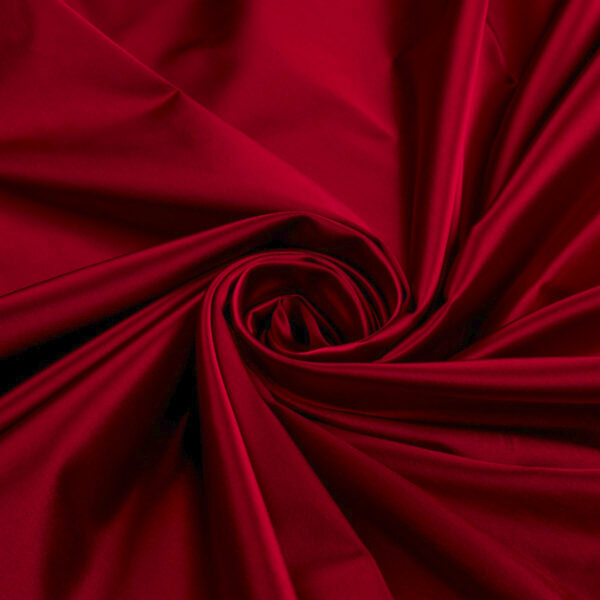 Tessuto Duchesse Elastica - al Metro - Rosso Carminio