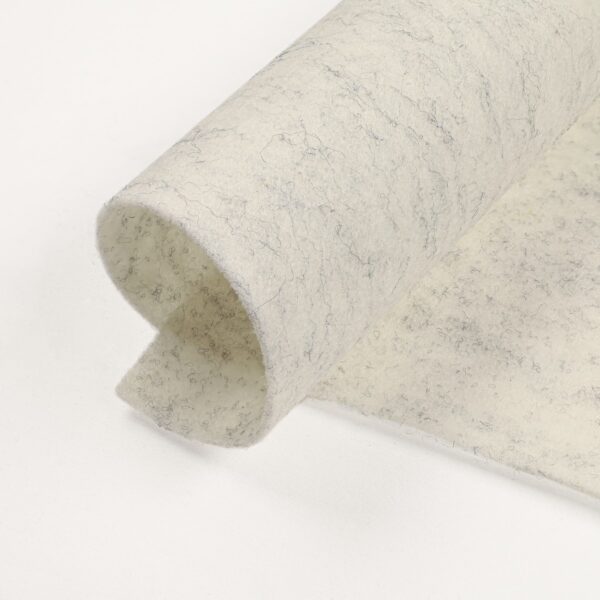 Pannello Feltro Lana 3mm - Colore Bianco Melange - Misura 50x36cm