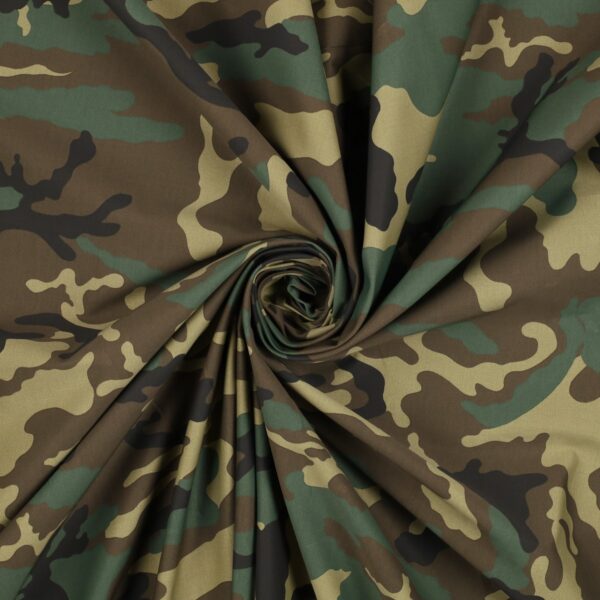Tessuto Mimetico Camouflage Rasatello di Cotone - al Metro