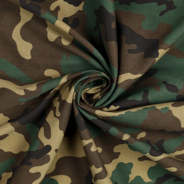 Tessuto Mimetico Camouflage Gabardine Pesante di Cotone - al Metro - Mezzo Metro
