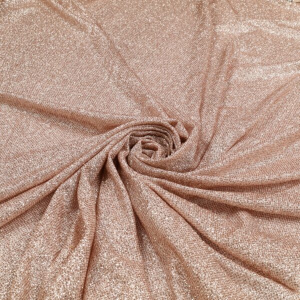 Tessuto Mesh (Tulle) Bielastico Glitter Tono su Tono - al Metro - Rosa Antico