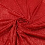 Tessuto Mesh (Tulle) Bielastico Glitter Tono su Tono - al Metro - Rosso
