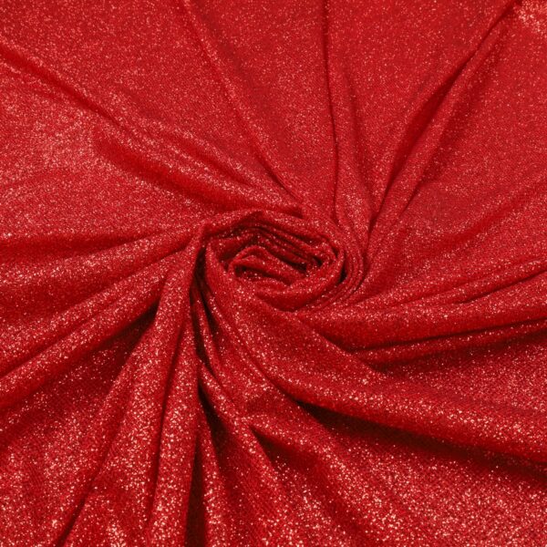 Tessuto Mesh (Tulle) Bielastico Glitter Tono su Tono - al Metro - Rosso