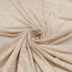 Tessuto Mesh (Tulle) Bielastico Glitter Tono su Tono - al Metro - Panna Argento