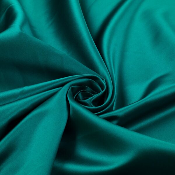 Tessuto Duchesse Fissa Poly - Petrolio Catena Verde - Mezzo Metro