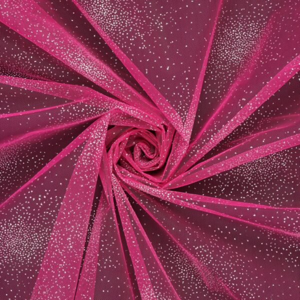 Tulle Glitter Explosion Semirigido - Fucsia