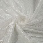 Tulle Galassia Glitter - al Metro - Bianco Glitter Argento - Mezzo Metro