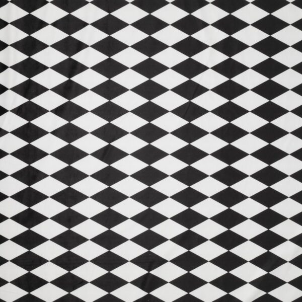 Velluto Stampato Fantasia - al Metro - Rombi Bianco/Nero