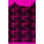 Tessuto Mesh (Tulle) Bielastico Floccato "Belen" - al Metro - Fucsia Scuro Floccato Nero