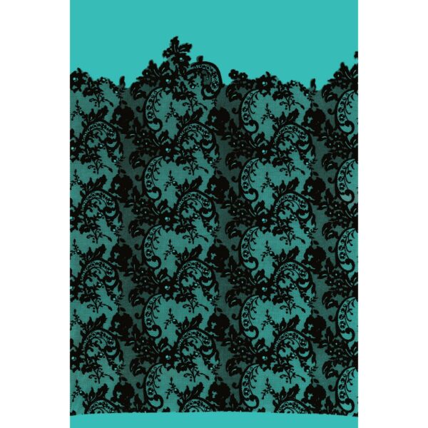 Tessuto Mesh (Tulle) Bielastico Floccato "Belen" - al Metro - Tiffany Floccato Nero
