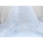 Tulle Floccato Glitter Disegno D - al Metro - Bianco Floccato Bianco Glitter Argento