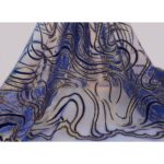 Tulle Floccato Glitter Disegno F - al Metro - Blu Royal Floccato Blu Glitter Blu