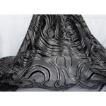 Tulle Floccato Glitter Disegno F - al Metro - Nero Floccato Nero Glitter Argento